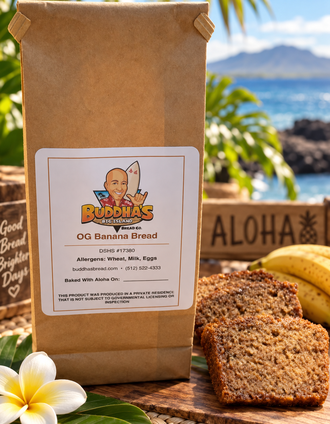 Original Aloha banana bread loaf